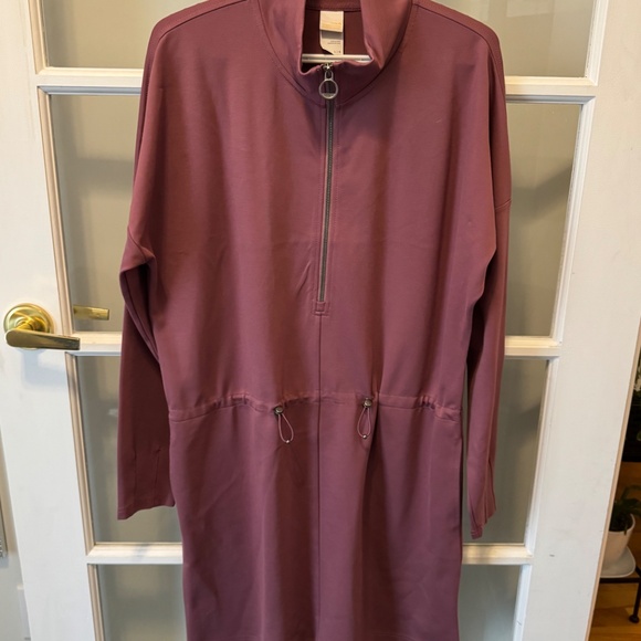 NWOT LoLë Long Sleeve Drawstring Mini/Tunic Dress - Size (L) - Mauve/Dusty Rose - Picture 11 of 12